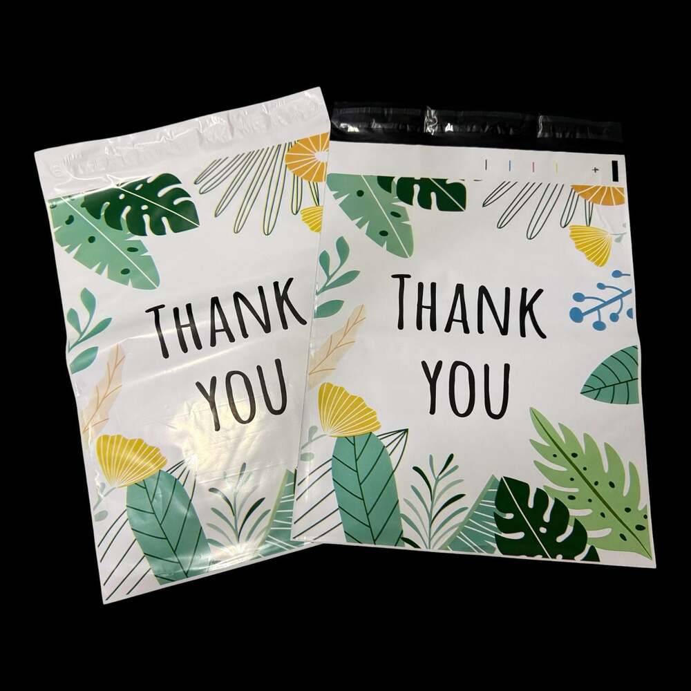 (10) 10 x 13 ‘Thank You’ Palm Self-Sealing Poly Mailers Shipping Envelopes